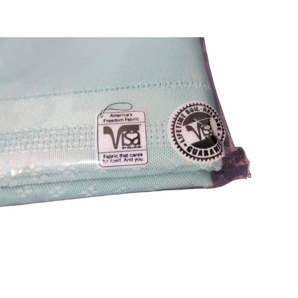 Furio Satin Stripe Oblong Tablecloth Four Napkin Set NOS Vintage 1996 Jade Green - Picture 11 of 13